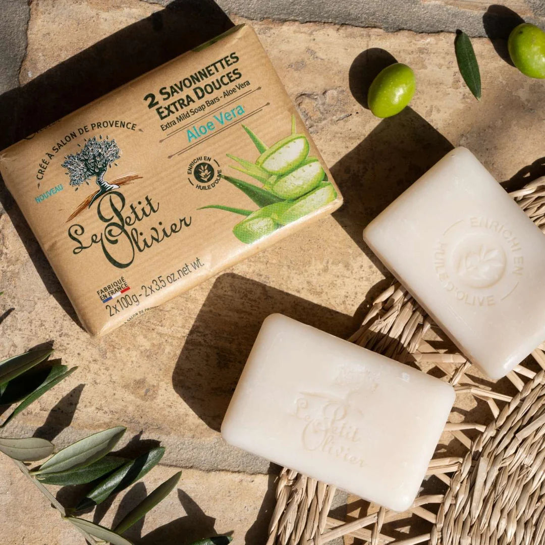 Le Petit Olivier - savon extra doux à l'aloe vera (2 x 100 g)