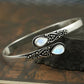 Bracelet bangle ouvert en pierre naturelle agate blanche