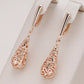 Boucles d'oreilles gouttes et arabesques ajourées, bijou en plaqué or rose 585 (14 carats)