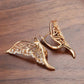 Boucles d'oreilles Papillon, bijou en alliage plaqué or 585 (14 carats) et zircons naturels