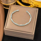 Bracelet jonc bambou, bijou en acier inoxydable argenté