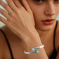 Bracelet bangle ouvert en pierre naturelle agate verte
