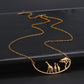 Collier Savane avec girafes, bijou en acier inoxydable doré