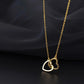 Collier coeurs enlacés, bijou en acier inoxydable doré
