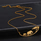 Collier Savane avec éléphants, bijou en acier inoxydable doré