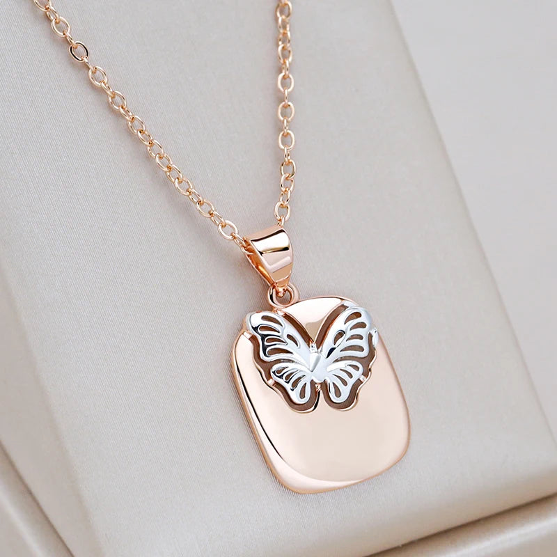 Collier papillon, bijou en alliage plaqué or 585 (14 carats)