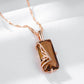 Collier pendentif en zircon marron, bijou en alliage plaqué or rose et en zircon naturel