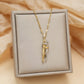 Collier Couple amoureux, maille Lips, bijou en alliage plaqué or 585 (14 carats) et en plaqué argent 925