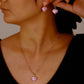 Parure de bijoux coeurs en zircons, bijoux en plaqué or 585 (14 carats) et en zircons