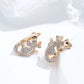 Boucles d'oreilles Lézards, bijou en alliage plaqué or 585 (14 ct) et zircons naturels