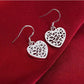 boucles d'oreilles ajourées en forme de coeur