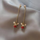 boucles d'oreilles à zircons souris rouges