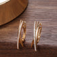 Boucles d'oreilles pavé géométrique de zircons, bijou en plaqué or rose 585 (1