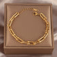 Bracelet Maillons en U, bijou en acier inoxydable doré 18 carats