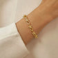 Bracelet Maillons en U, bijou en acier inoxydable doré 18 carats