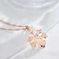 Collier feuille d'érable, bijou en plaqué or rose 585 (14 carats)
