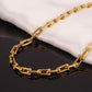 Collier Maillons en U, bijou en acier inoxydable doré 18 carats