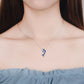 Collier Dauphin, bijou en alliage plaqué argent 925 et zircons naturels