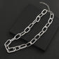Collier ras-du-cou Maillons XL avec Zircons, bijou en acier inoxydable argenté